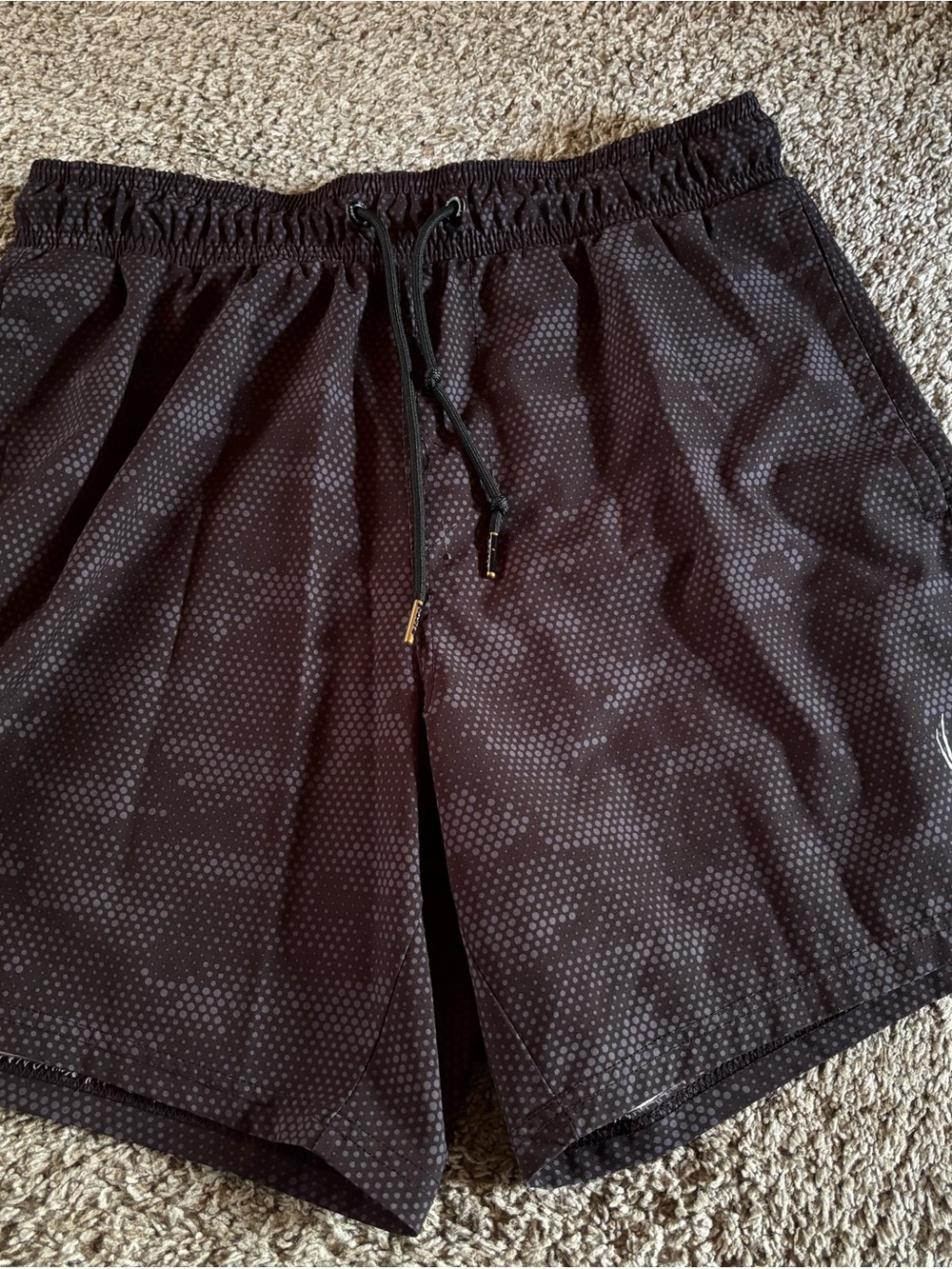 Spyder Men's Black Patterned Swim Trunks